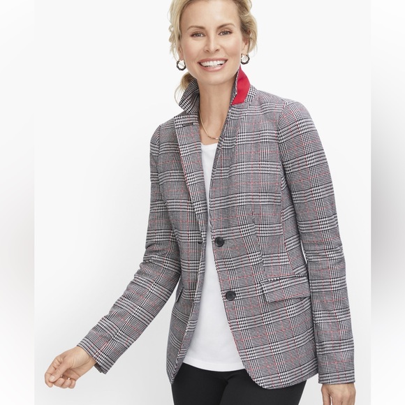 Talbots Jackets & Blazers - Talbots ABERDEEN KNIT BLAZER - GLEN PLAID JACQUARD